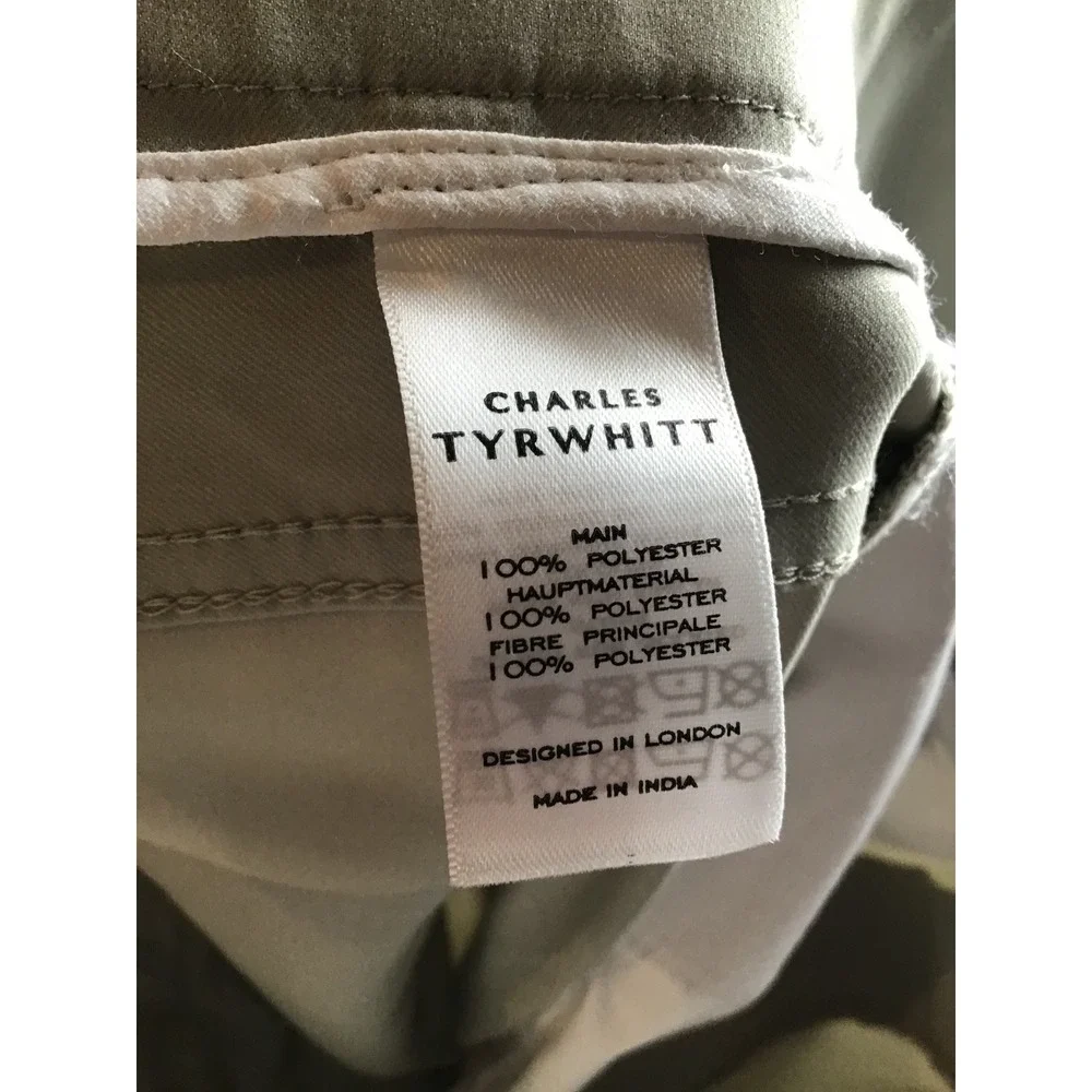 Charles Tyrwhitt Men's Limestone Performance Slim 5 Pocket Trouser Size 36W NWT